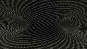 Carbon fiber hypnotic optical illusion seamless animation. 3D Illustration