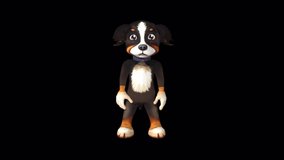 Dog Toy Dancing animation.Full HD 1920×1080.10 Second Long.Transparent Alpha video.