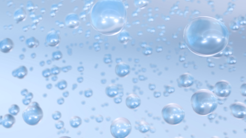 3D animation Cosmetics Numerous atoms are floating in droplets. Bubbles of collagen design. Serum and Cream for Moisture Concept. Concept of vitamin use in beauty and health care. | Shutterstock HD Video #1092356143