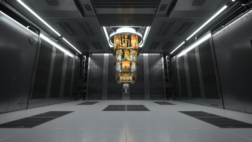 Inside the Quantum Computer Lab, cinematic camera zoom shot. Royalty-Free Stock Footage #1092359753