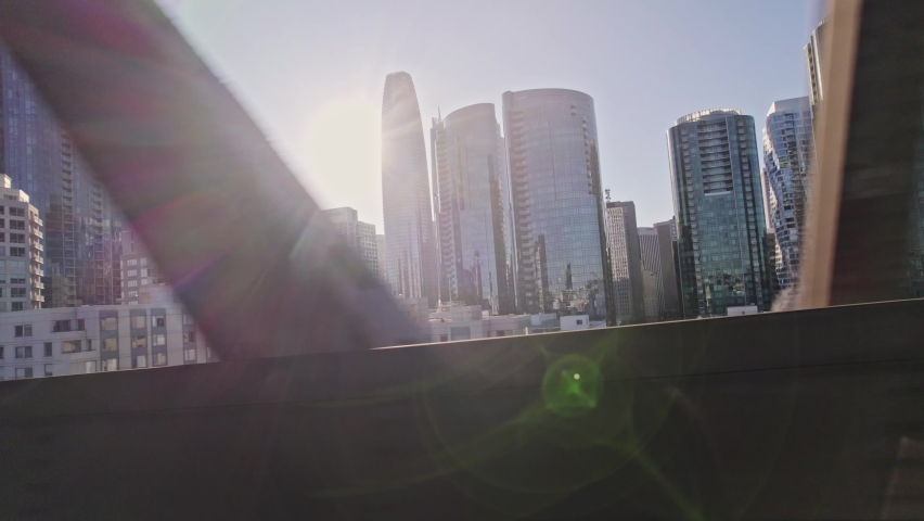 Shot of Driving through Bay Bridge with Scenic View of Bay Area Royalty-Free Stock Footage #1092369005