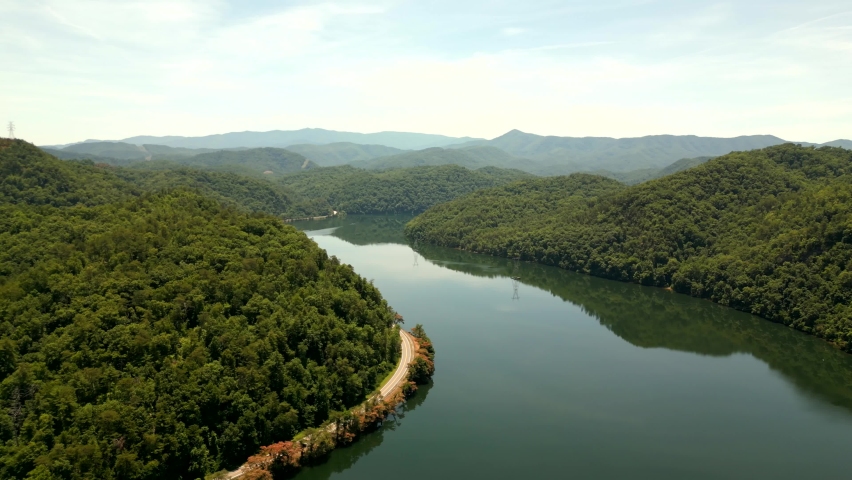 Drone shot mountains of Tennessee 4k