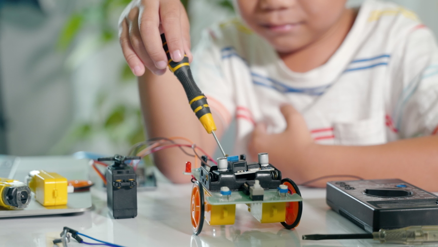 The robot from the children's designer on the control panel. DIY ...