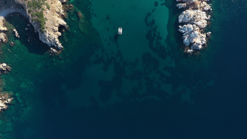 Amazing aerial view of a lagoon.