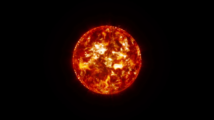 Sun Core - close up, visible plasma creates solar eruption. 4K