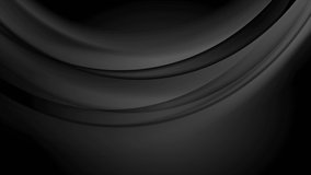 Black smooth waves abstract elegant background. Seamless looping motion design. Video animation Ultra HD 4K 3840x2160