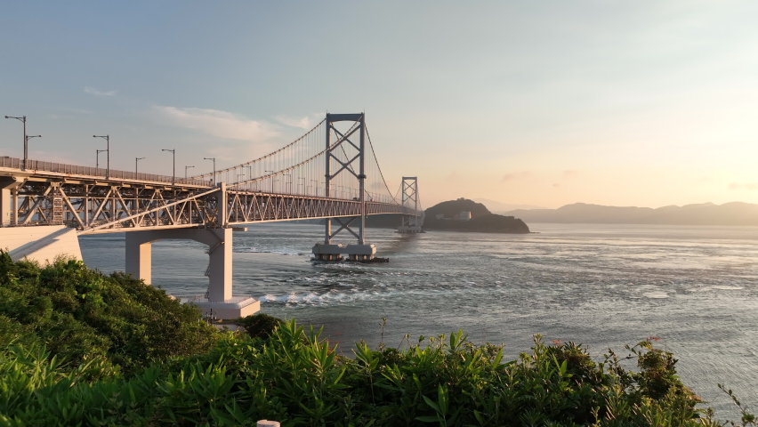 Move forward from lookout point over Naruto bridge and strong ocea current