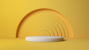 White platform with yellow wave 3d rendering loop background satisfying video 	
