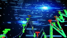 Digital animation of financial data processing and microprocessor connections forming a heart. Global finance and business technology concept - Powered by Shutterstock - Get 15% off with code: PIKWIZARD15