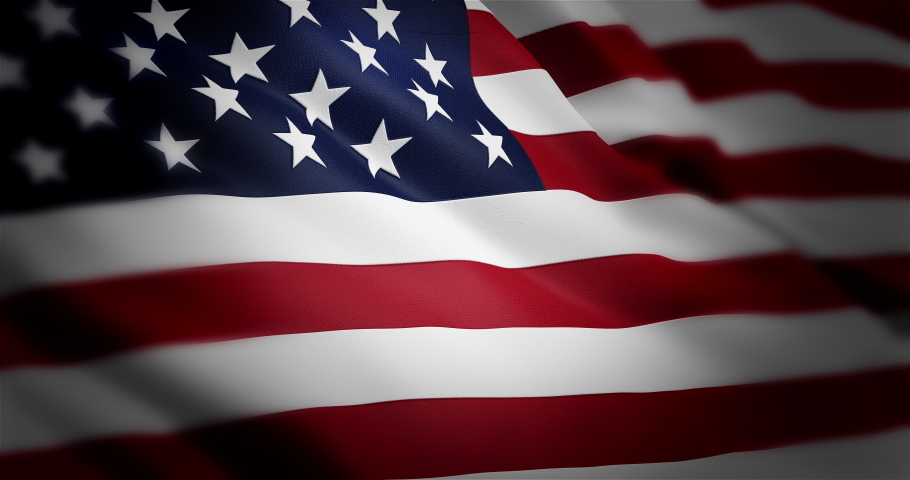 Flag of the United States of America waving 3d animation. Seamless looping American flag animation. USA flag waving 4k Royalty-Free Stock Footage #1092452807