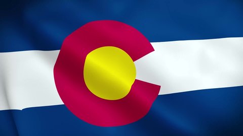 4K National Animated Sign of Colorado, Animated Colorado flag, Colorado Flag waving, The national flag of Colorado animated.
