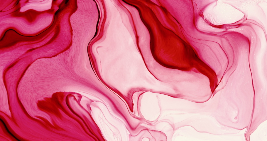 Abstract red liquid motion video background, slow flow of colours mixing together, coloured water dissolving, movement of fluid material, blurry backdrop for business purposes with red accent | Shutterstock HD Video #1092456491