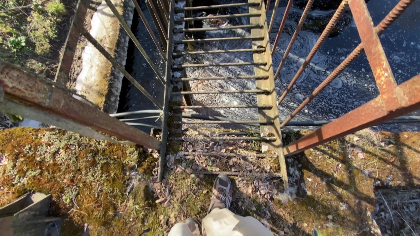 old concrete structures for water drainage