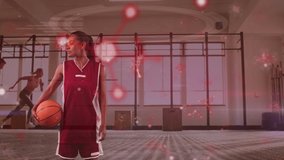 Animation of dna strand and data processing over biracial female basketball player. Science, research and sports concept digitally generated video. - Powered by Shutterstock - Get 15% off with code: PIKWIZARD15
