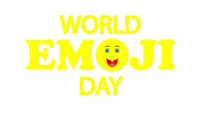 World emoji day smiley typography, art video illustration.