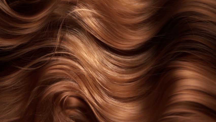 Super Slow Motion Shot of Waving Brown Hair at 1000 fps. Royalty-Free Stock Footage #1092529993