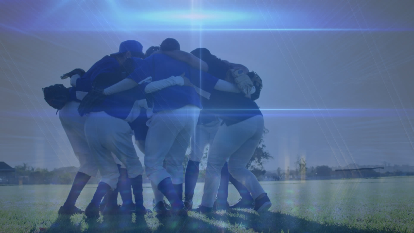 Animation of data processing over diverse female baseball players. Global sport and digital interface concept digitally generated video. - Powered by Shutterstock - Get 15% off with code: PIKWIZARD15