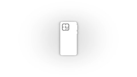White phone icon with shadow isolated on white background. gadget for communication. 4K video animation for motion graphics.