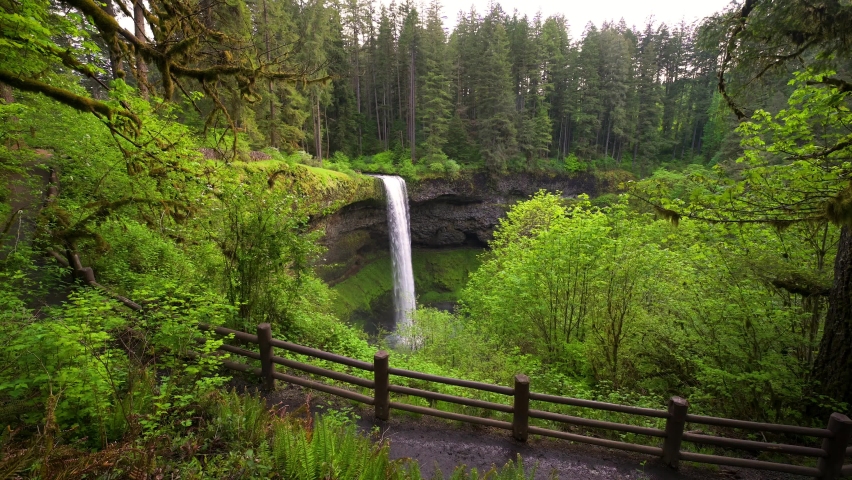 South Falls in Silver Falls State Park, Oregon. 4K UHD video.