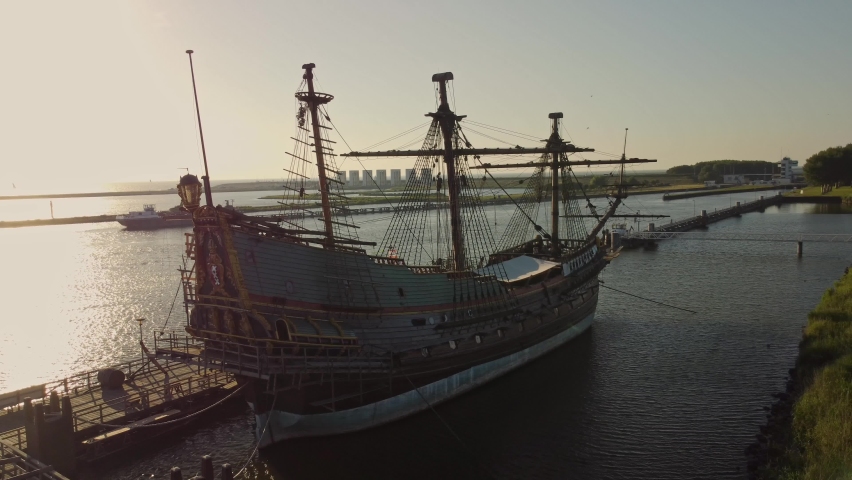 Old Pirate Boat docked in the Harbor