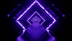 Neon purple painted square VJ loop tunnel background