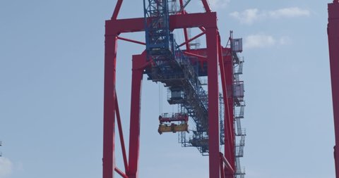 HAMBURG, GERMANY june 2022: Gantry crane at daytime in the port of Hamburg