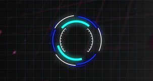 Animation of digital interface with scan scoping over black background. Global science, connections, data processing and digital interface concept digitally generated video. - Powered by Shutterstock - Get 15% off with code: PIKWIZARD15