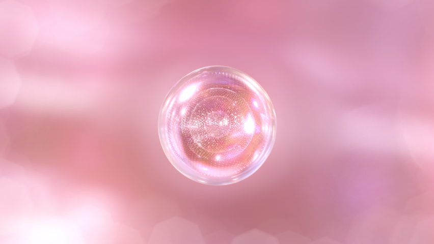 3D animation Cosmetics many atoms floating in droplets. Design of collagen bubbles. Design for a moisturizing cream and serum. Concept of vitamins for beauty and health | Shutterstock HD Video #1092578213