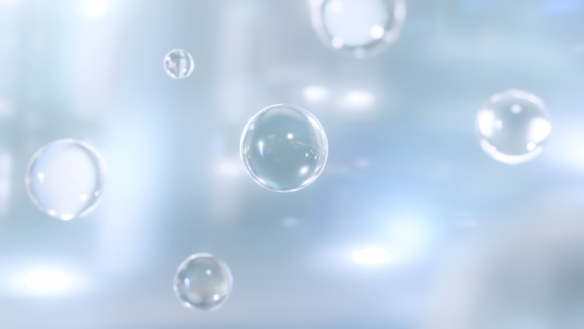 3D nourishing therapy is created by combining liquid bubbles. The elements of Macro Shot merge to form a serum. Drop is blended with a cosmetic serum. Fluid liquid blob in a metaball's morph animation Royalty-Free Stock Footage #1092578253