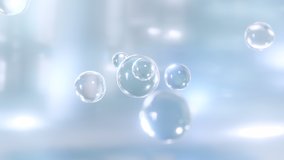 3D clean-lab animation of clear serum bubbles merging into one glowing droplet, symbolizing hydration, collagen boost, repairing, and deep moisture for premium skincare advertising - Powered by Shutterstock - Get 15% off with code: PIKWIZARD15