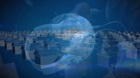 Animation of data processing and 3d house model over navy blue background. Global connections, data processing and digital interface concept digitally generated video. - Powered by Shutterstock - Get 15% off with code: PIKWIZARD15
