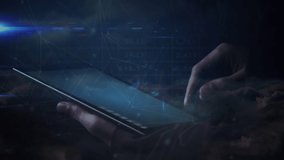 Animation of world map over person using smartphone. Global science, connections, data processing and digital interface concept digitally generated video. - Powered by Shutterstock - Get 15% off with code: PIKWIZARD15