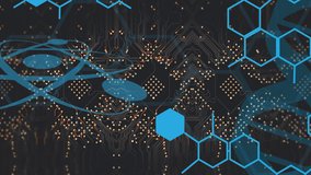Animation of chemical formula over computer circuit board on black background. Global technology, computing and digital interface concept digitally generated video. - Powered by Shutterstock - Get 15% off with code: PIKWIZARD15