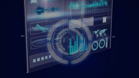 Animation of scope scanning over data processing on black background. Global technology, computing and digital interface concept digitally generated video. - Powered by Shutterstock - Get 15% off with code: PIKWIZARD15