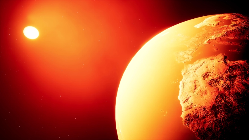 A solar storm hits the Earth's geomagnetic field. The concept of global warming, magnetic storms and solar wind.