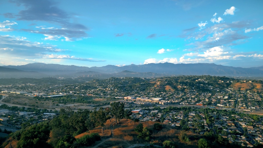 Aerial view of Los Angeles suburbs