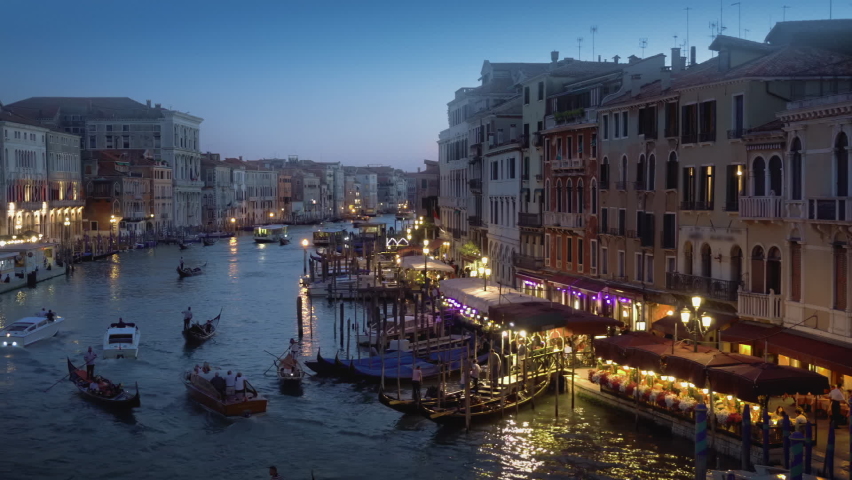 Grand Canal in sunset time from Rialto Bridge, Venice, Italy
