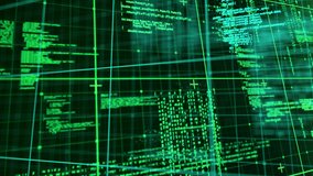 Animation of green data processing over grid. global computing, data processing and digital interface concept digitally generated video. - Powered by Shutterstock - Get 15% off with code: PIKWIZARD15