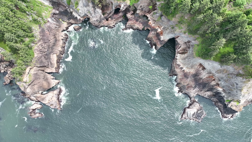 The rugged Northern Oregon shoreline, not far west of Portland, is continually bathed by the Pacific Ocean. This part of the Pacific Northwest is full of scenic forests and impressive coastlines.