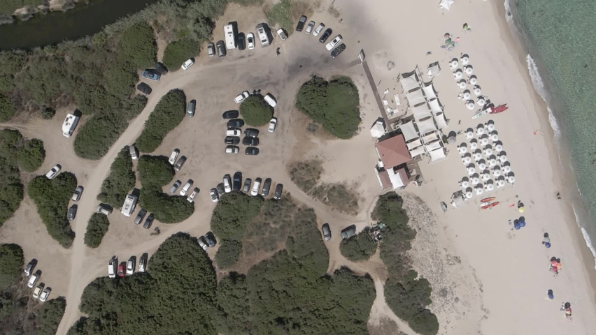 Aerial view of Costa Rei, Sardinia