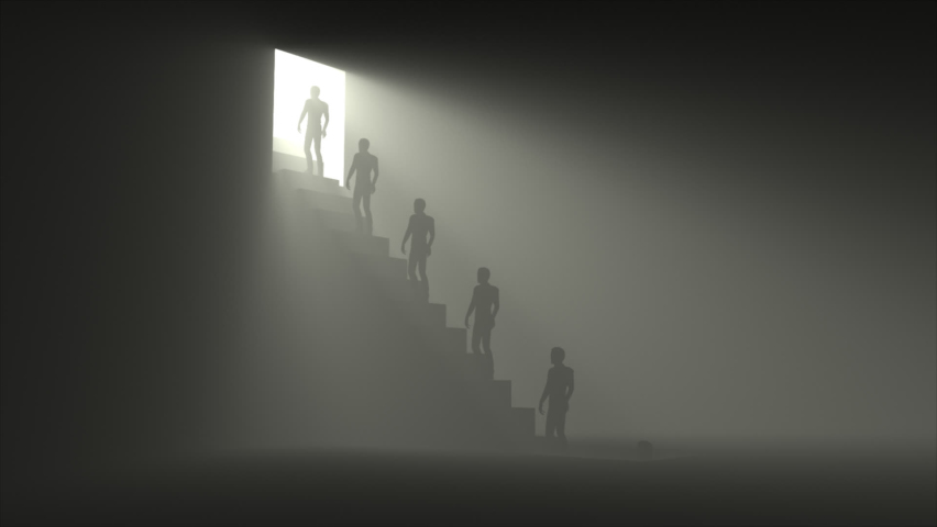 The way out escalator - 3d render looped.