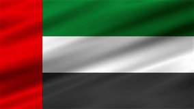 Texture background with a waving flag of the United Arab Emirates on a fabric. Flag video for design and advertising. 3D-Illustration. 3D-rendering