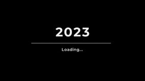 Loading process ahead of the new year 2023. New year celebration video symbol 2023
