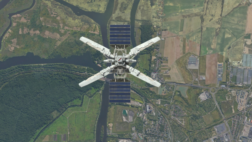 Sci-fi Spy Satellite collecting data. Production Quality Footage in 4k resolution, ProRes 4444 codec, 25 FPS.