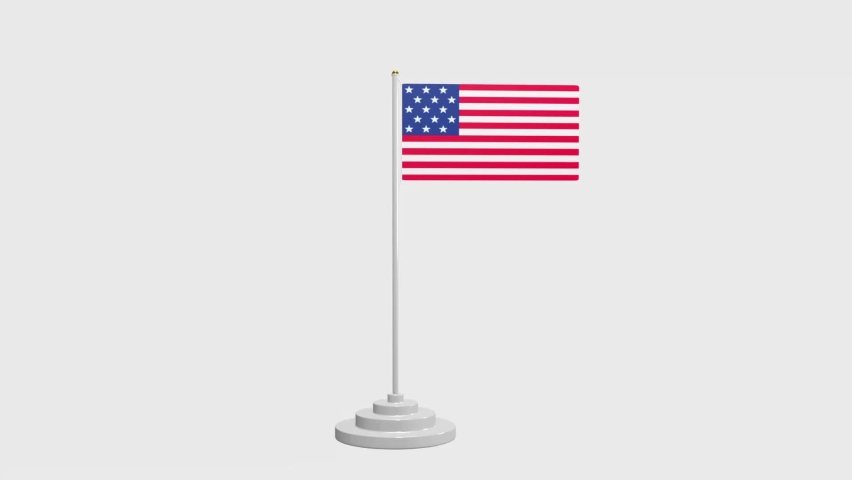 3d rendering or 3d illustraion of American flag animation