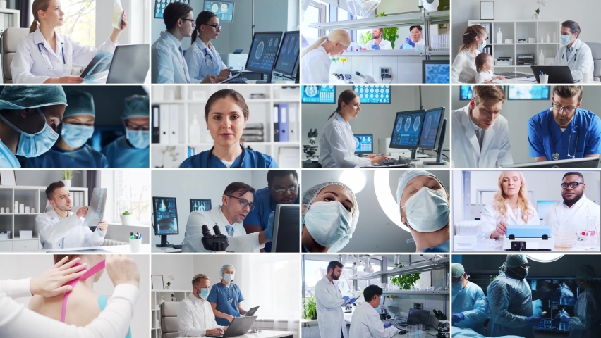 Professional medical doctors working in hospital office, Portrait of young and confident physicians. Medical concept.