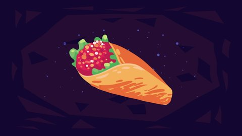 mexican culture taco food animation ,4k video animated