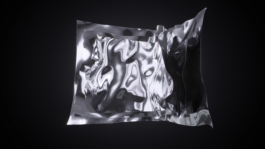 Sheets of metal flutter smoothly in the wind. Animated waving steel surfaces. Liquid concept 4K background.  3d rendering animation. | Shutterstock HD Video #1092682361