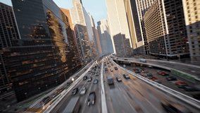 Digital City Downtown Landscape Fpv Drone Flight Highway Traffic Jams Corporate Success Human Carbon Footprint Overpopulation Concept - Powered by Shutterstock - Get 15% off with code: PIKWIZARD15