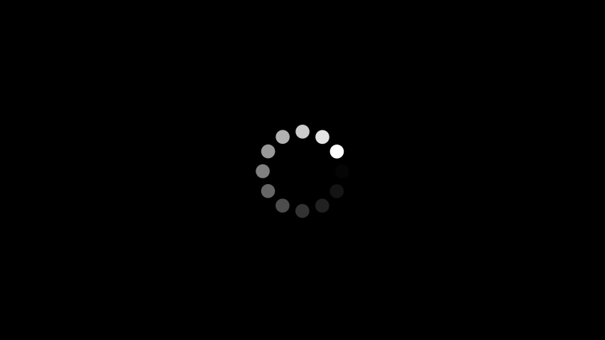 Loading wheel animation - Small spinning white circle of dots going in loop animated on transparent alpha layer Royalty-Free Stock Footage #1092688175
